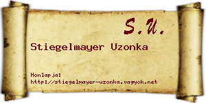 Stiegelmayer Uzonka névjegykártya